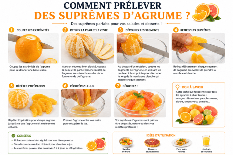 Comment prélever des suprêmes d&rsquo;agrume ?