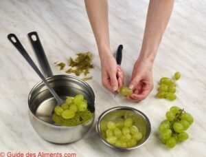 enlever la peau des raisins