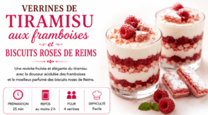 verrines de tiramisu aux framboises et biscuits roses de reims intro
