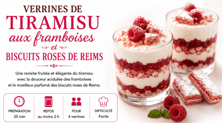 verrines de tiramisu aux framboises et biscuits roses de reims intro