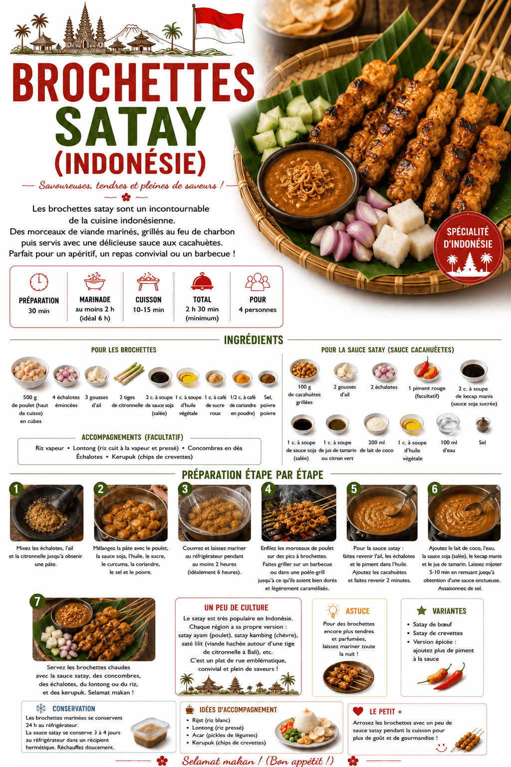 brochettes satay indonésiennes