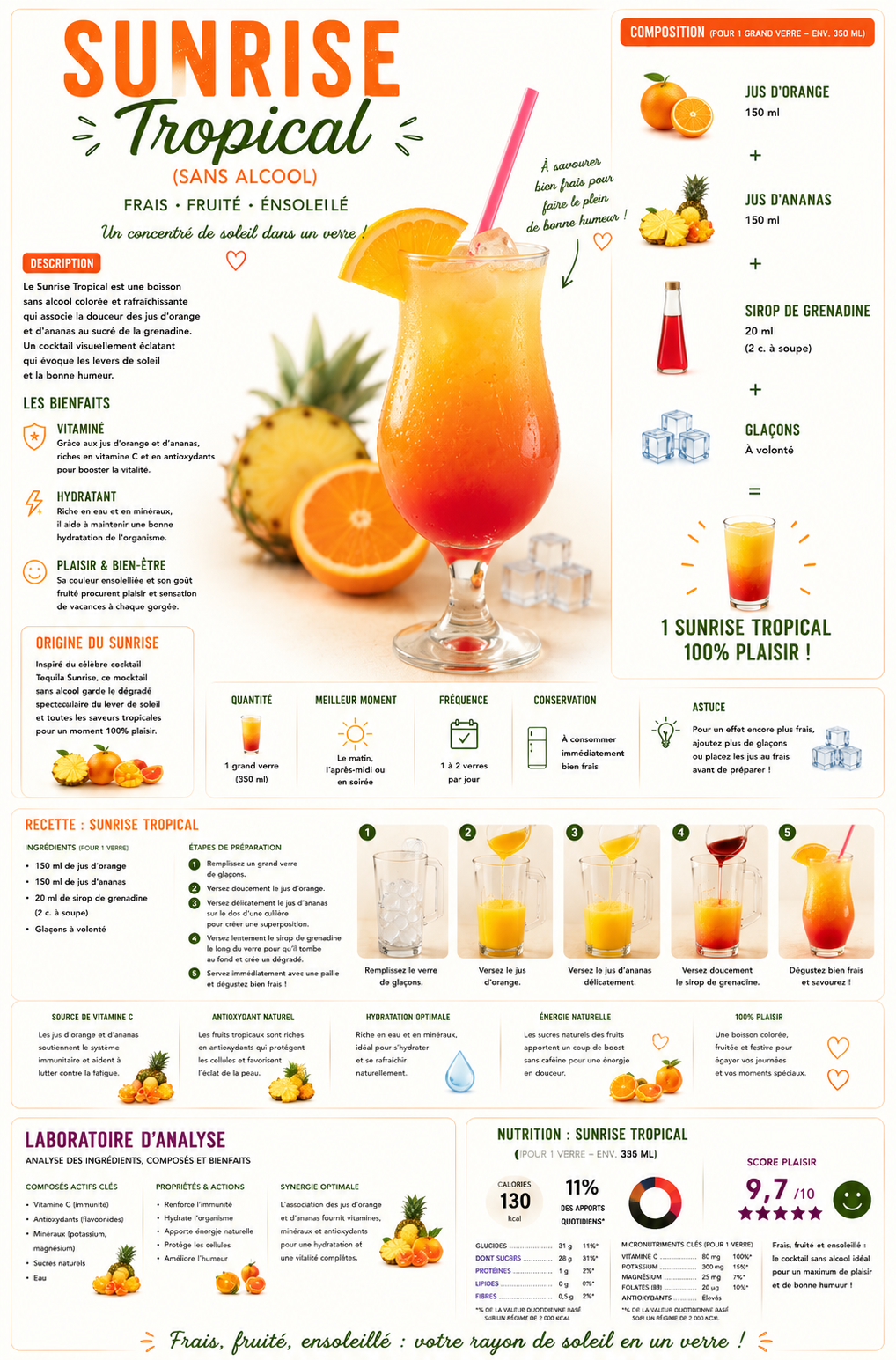 Sunrise tropical mocktail