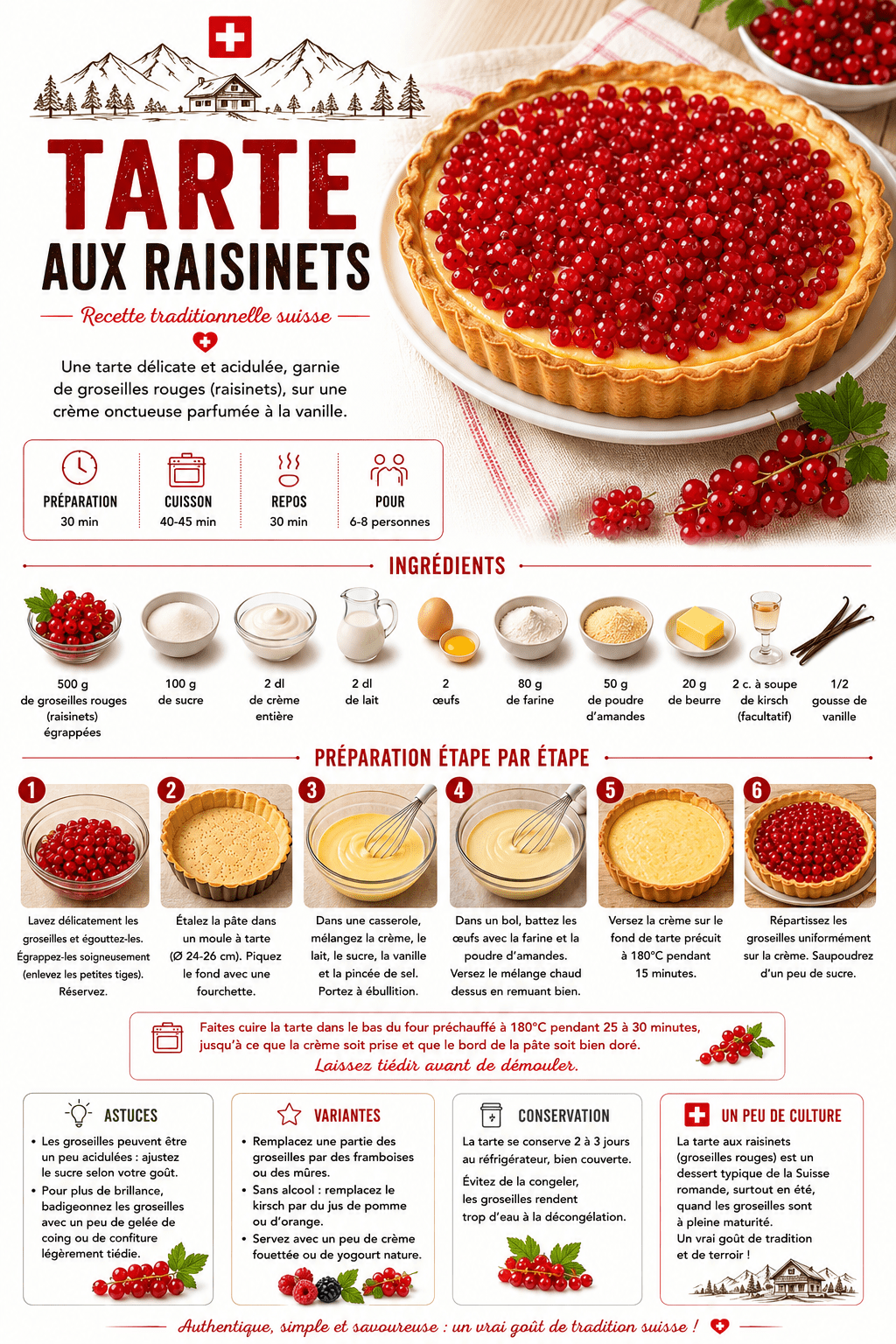 tarte suisse aux raisinets