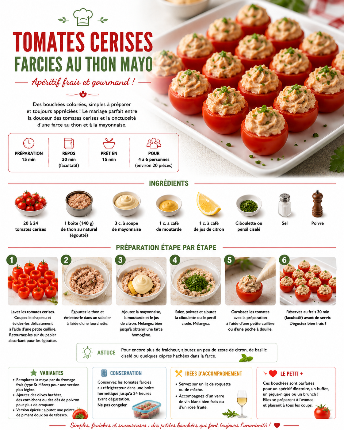 tomates cerises farcies au thon mayo