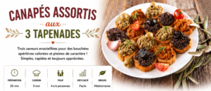 Canapés assortis aux 3 tapenades