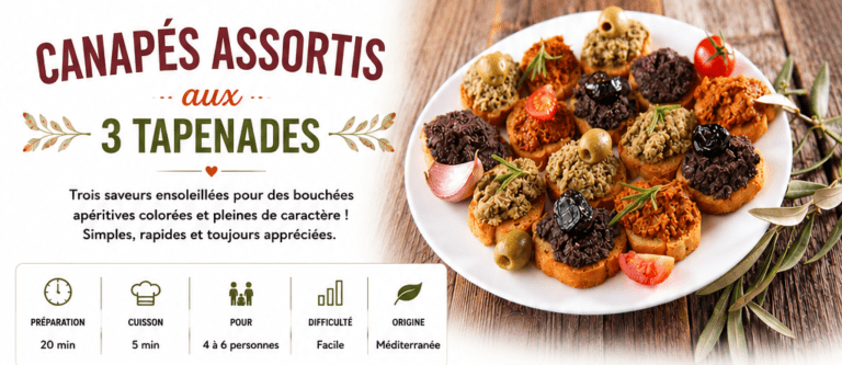 Canapés assortis aux 3 tapenades