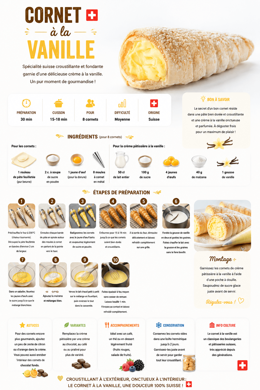 cornet à la vanille suisse