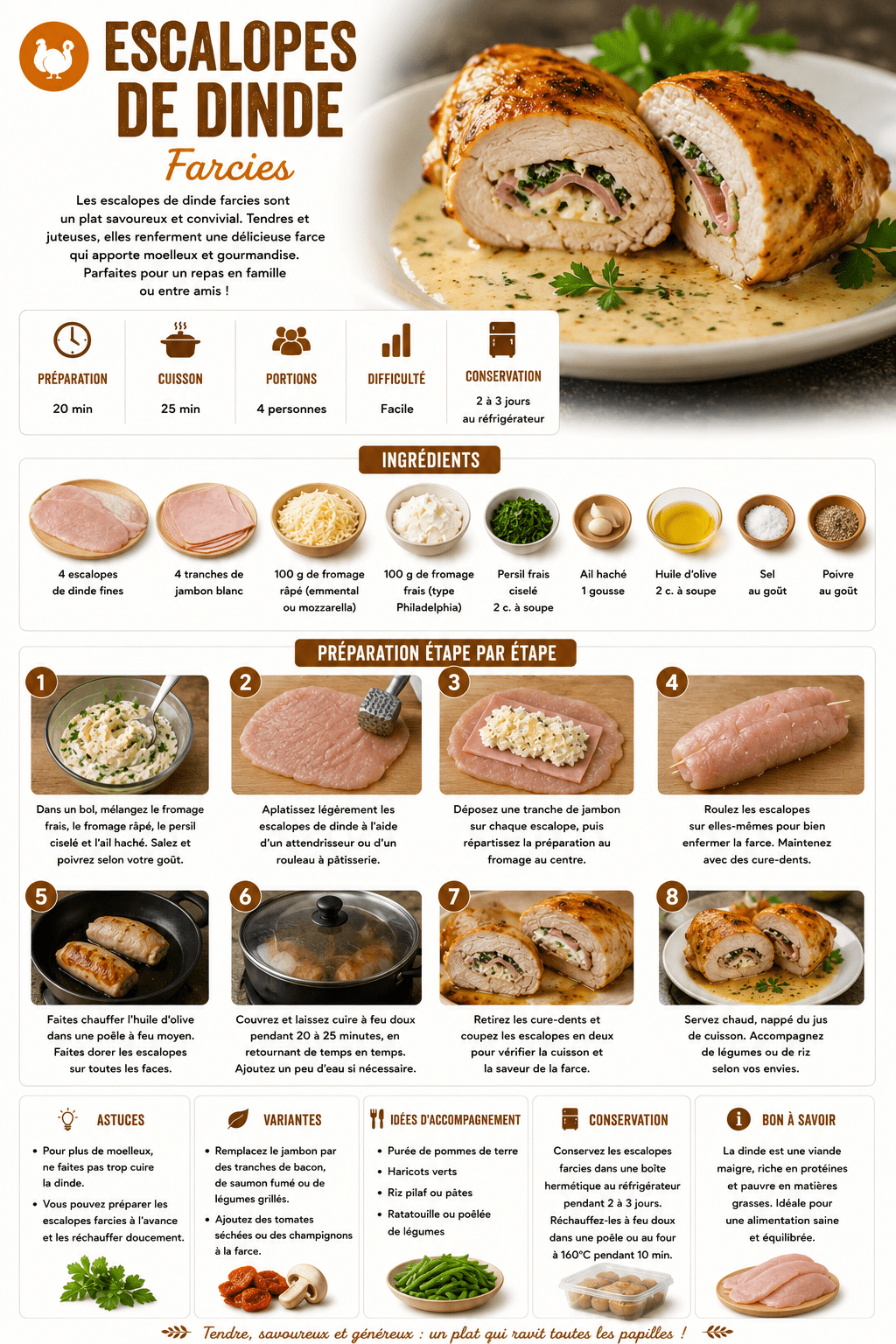 escalopes de dinde farcies
