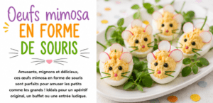 Oeufs mimosa en forme de souris