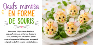 Oeufs mimosa en forme de souris