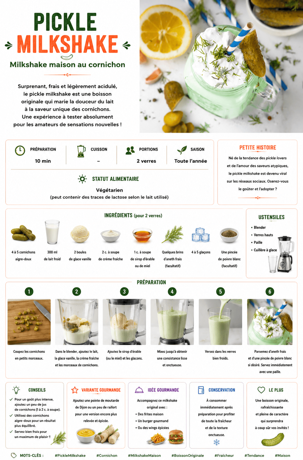 pickle milkshake milkshake maison au cornichon