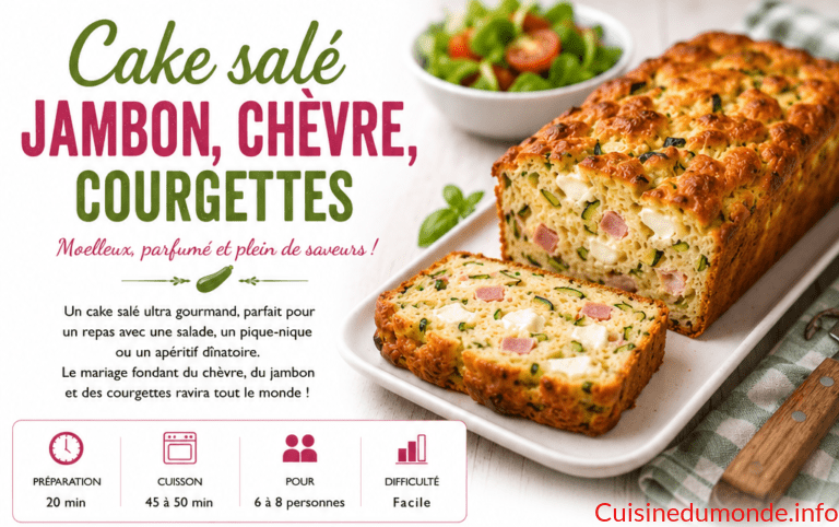 Cake salé jambon, chèvre, courgettes