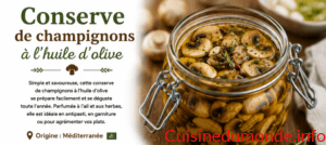 Conserve de champignons à l&rsquo;huile d&rsquo;olive