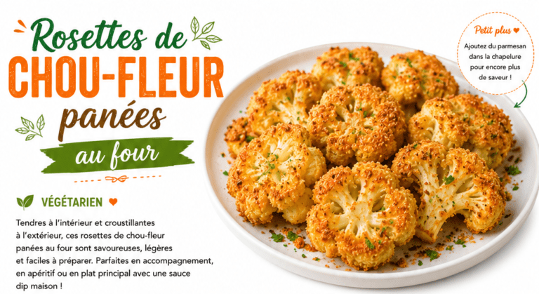 Rosettes de chou-fleur panées au four