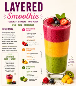 Layered smoothie aux 3 saveurs