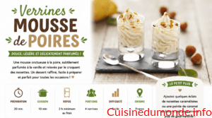 Verrines mousse de poires