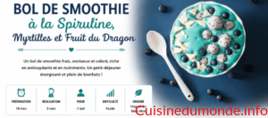 Bol de Smoothie à la Spiruline, Myrtilles et Fruit du Dragon