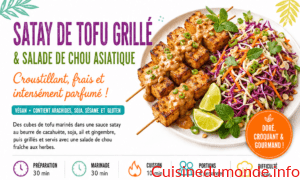 Satay de tofu grillé & salade de chou asiatique
