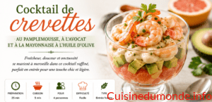 Cocktail de crevettes au pamplemousse, à l&rsquo;avocat et à la mayonnaise à l&rsquo;huile d&rsquo;olive