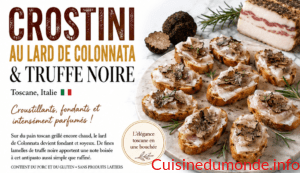 Crostini au lard de Colonnata et truffe noire