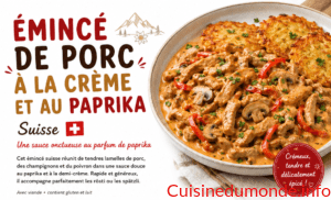 Emincé de porc à la crème et au paprika