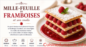 Mille-feuille de framboises et son coulis