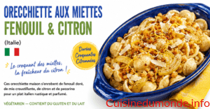 Orecchiette aux miettes au fenouil et citron