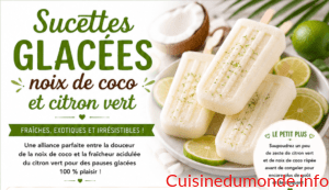 Sucettes glacées noix de coco et citron vert