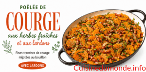 Poêlée de courge aux herbes fraîches et aux lardons