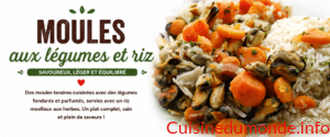 Moules aux légumes et riz