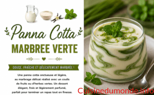 Panna cotta marbrée verte