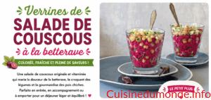 Verrines de salade de couscous à la betterave