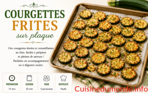 Courgettes frites sur plaque