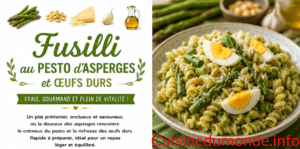 Fusilli au pesto d&rsquo;asperges et œufs durs