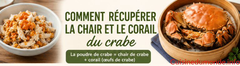 Comment récupérer la chair et le corail de crabe ?